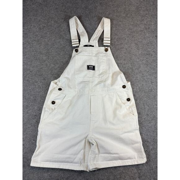 Vans Ground Work Shortalls Overall Womens Large White Romper Utility Outdoor - Picture 1 of 6